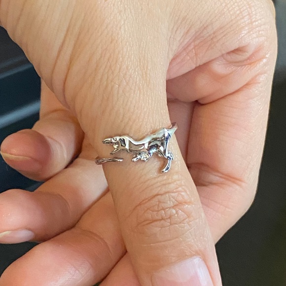 Silver T-Rex dinosaur Chunky Open Ring for Women girls - Picture 2 of 8